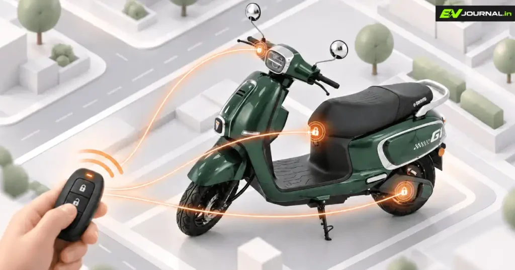e-Sprinto G1 electric scooter smart key and security features illustration